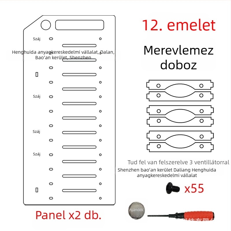 Többlemez HDD tartó — átlátszó akril, modell: Multi-Hard drive bracket, márka: Lian Yi Hao Yu, OEM