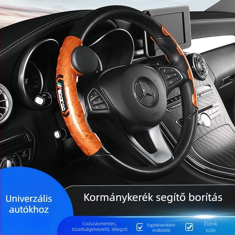 Szénszálas kinézetű autó kormánykerék borítás, kártya típusú, sportos stílus, Univerzális