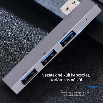 USB 3.0 hub XS-889a, 3-portos, USB 2.0/3.0 átviteli sebesség, külső tápegység nélkül