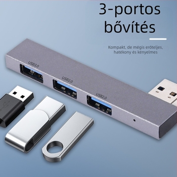 USB 3.0 hub XS-889a, 3-portos, USB 2.0/3.0 átviteli sebesség, külső tápegység nélkül