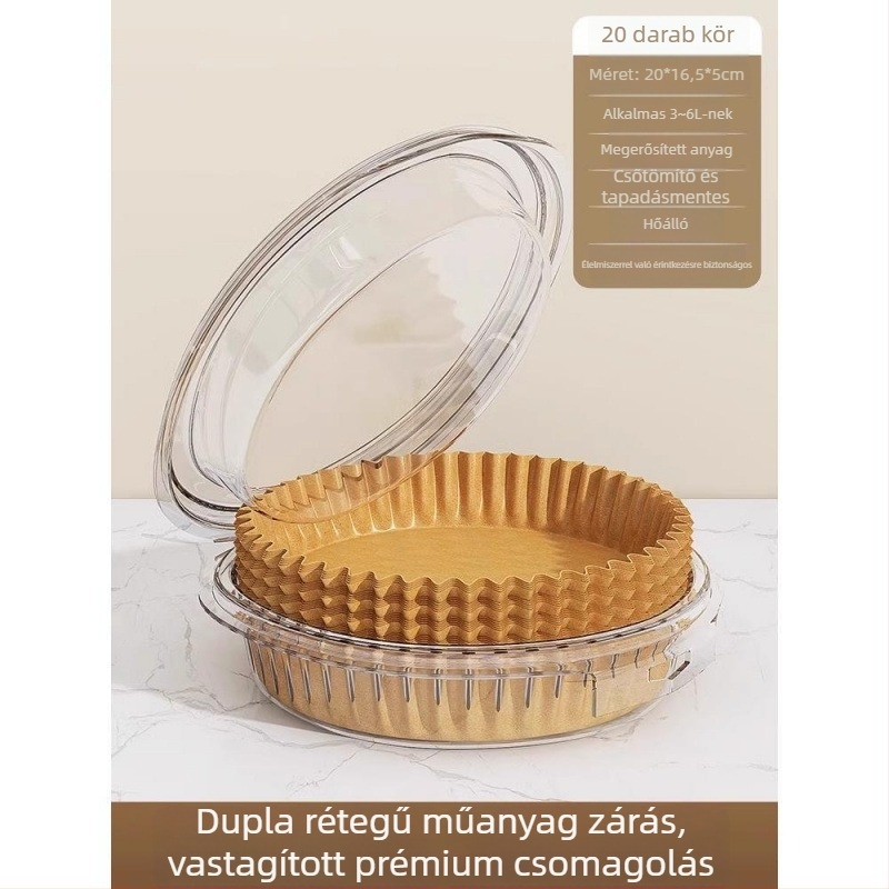 Sütőpapír air fryerhez és sütőhöz – olajfelszívó, szilikon bevonatú, négyzet alakú, magas hőmérsékletű