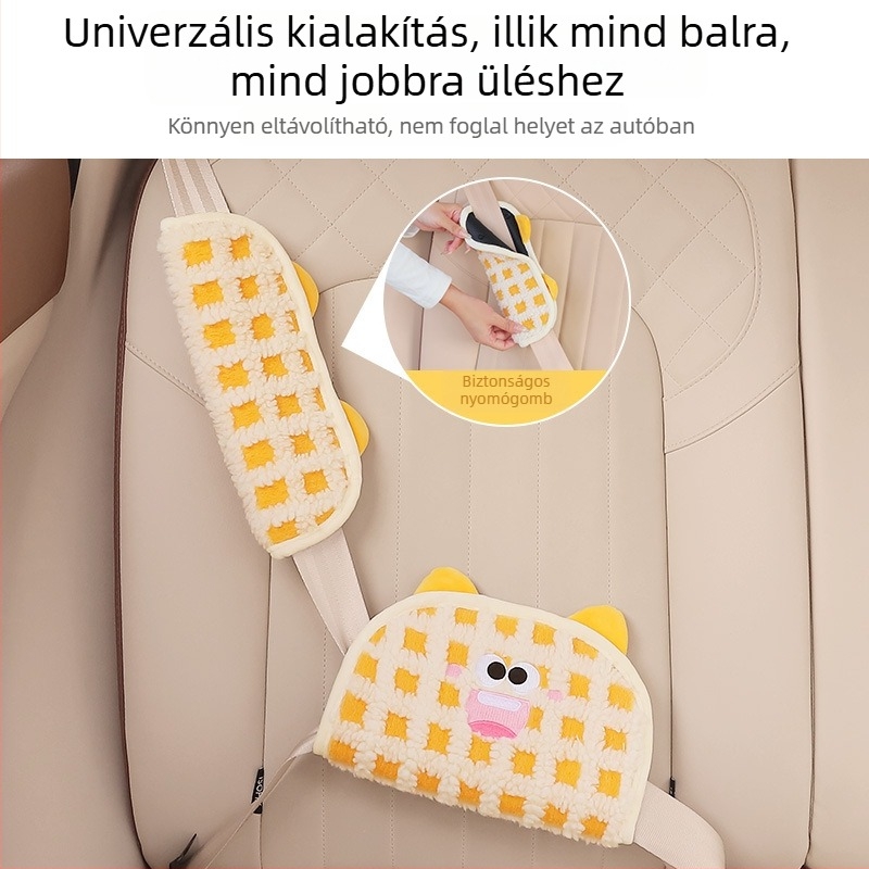 Autóbiztonsági öv vállvédő – plüss anyag, rajzfilm dizájn, 100 g, Zhejiang eredet
