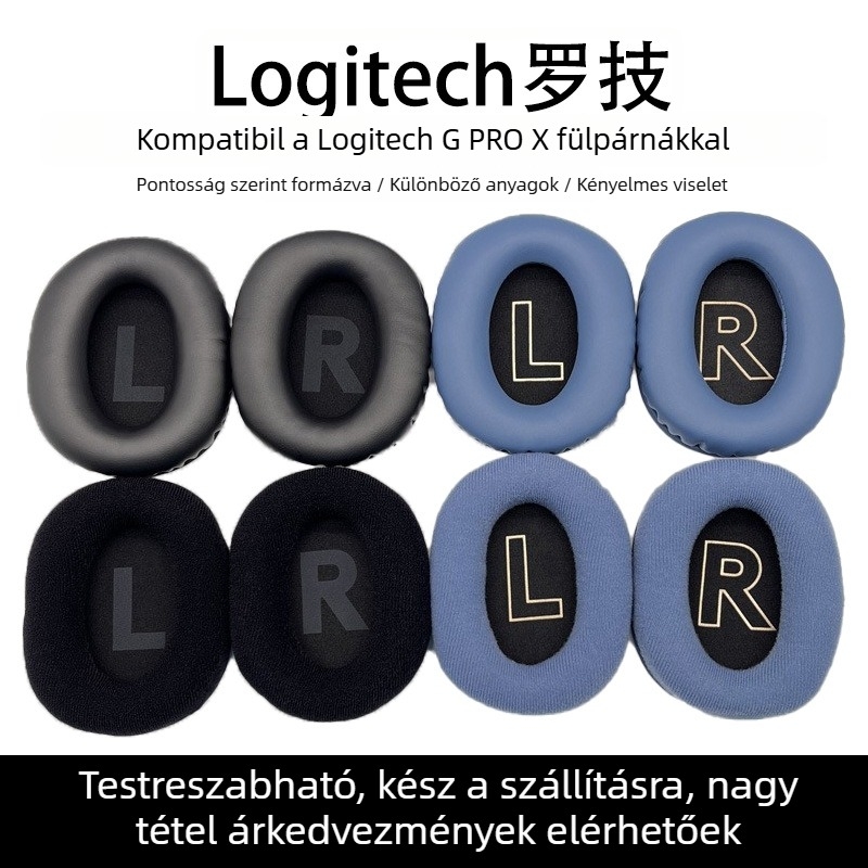 Logitech G PRO X fejhallgatóhoz bőrtok – velúr belső, szivacsos fülpárna