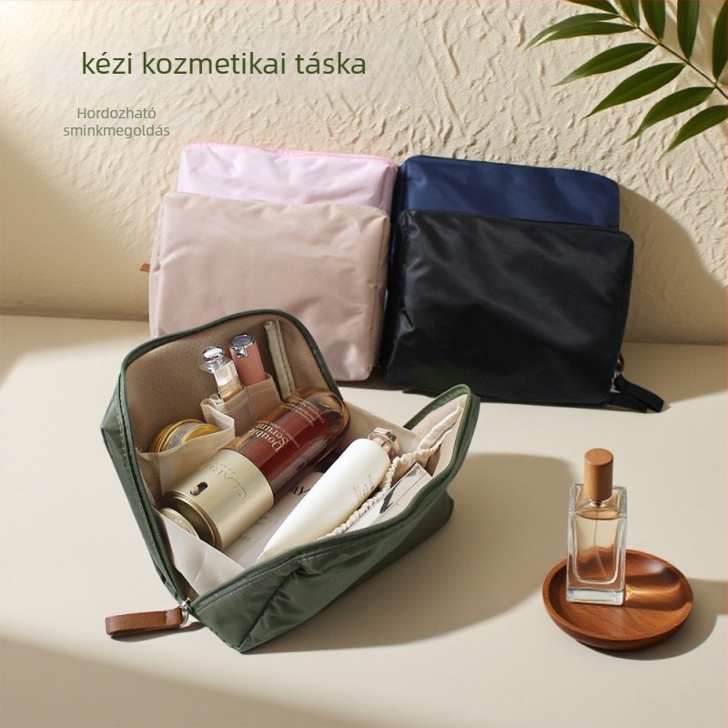 Kozmetikai táska – városi minimalista dizájn, poliészter, bélés nélküli; lélegző, vízálló, tárolható; uniszex