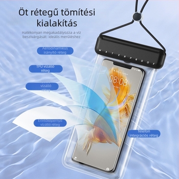 TPU vízálló telefontok érintőképernyővel, zárható vízálló tok úszáshoz, merüléshez és termálfürdőkhez