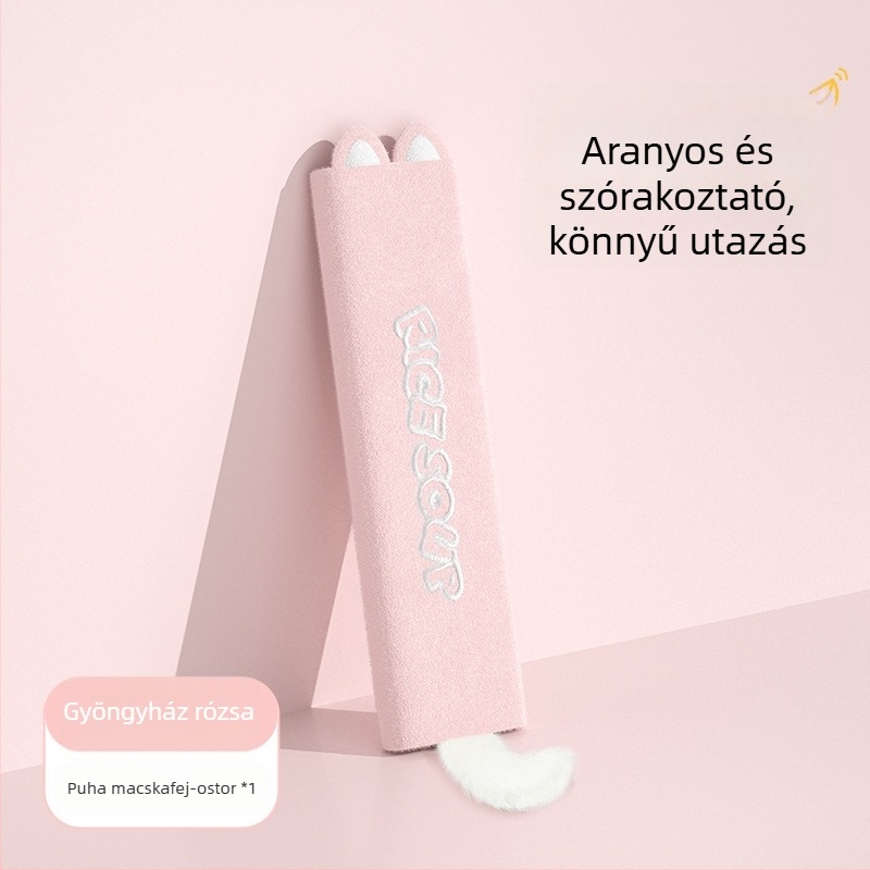 Autós öv vállvédő macskás dizájnnal, Icaroom/Love Car House, kristályosan puha anyag, 50 g, logónyomtatás lehetséges
