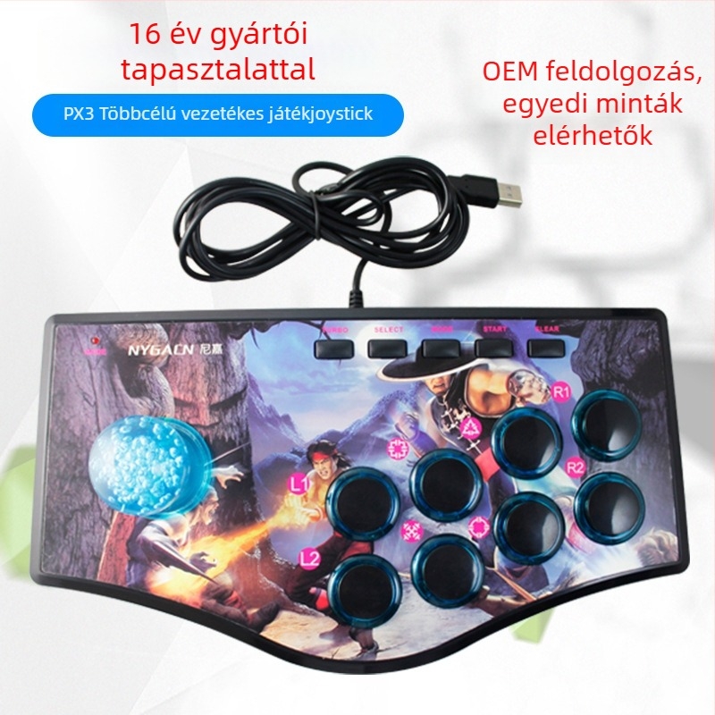 NYGACN Rocker arcade joystick USB – Android/PC kompatibilis, vibráció, OEM testreszabás