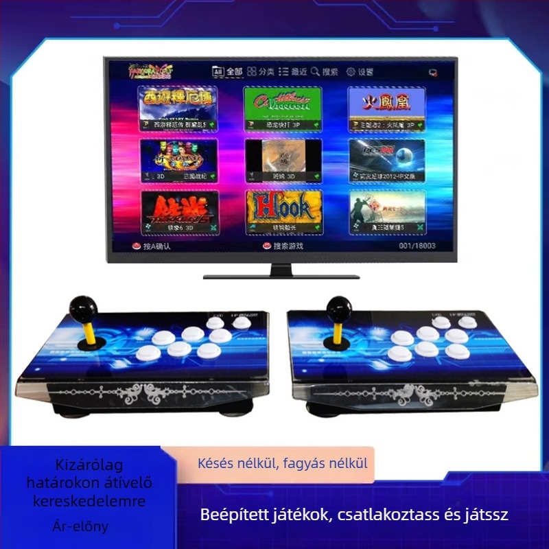 Kétjátékos nosztalgikus arcade konzol 64GB memóriával, Linux OS-sel, eredeti játék szoftverrel, PS3-kompatibilis