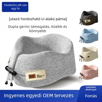 U-alakú utazó nyakpárna memóriahabból, lassú visszaalakulású, nyaktámasz