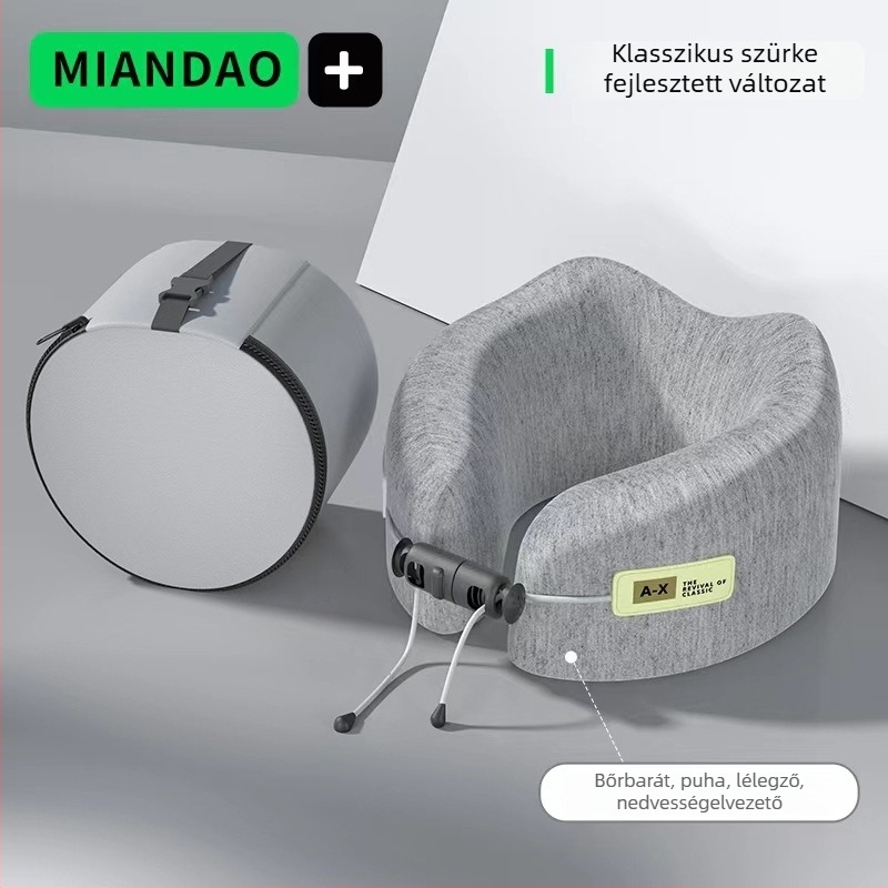 U-alakú utazó nyakpárna memóriahabból, lassú visszaalakulású, nyaktámasz