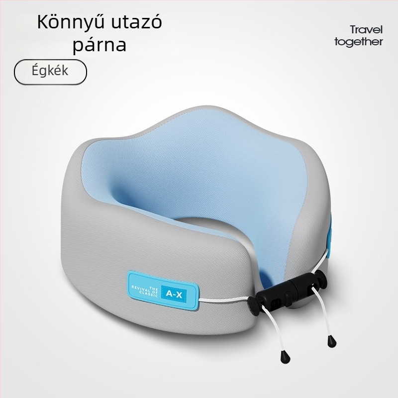 U-alakú utazó nyakpárna memóriahabból, lassú visszaalakulású, nyaktámasz