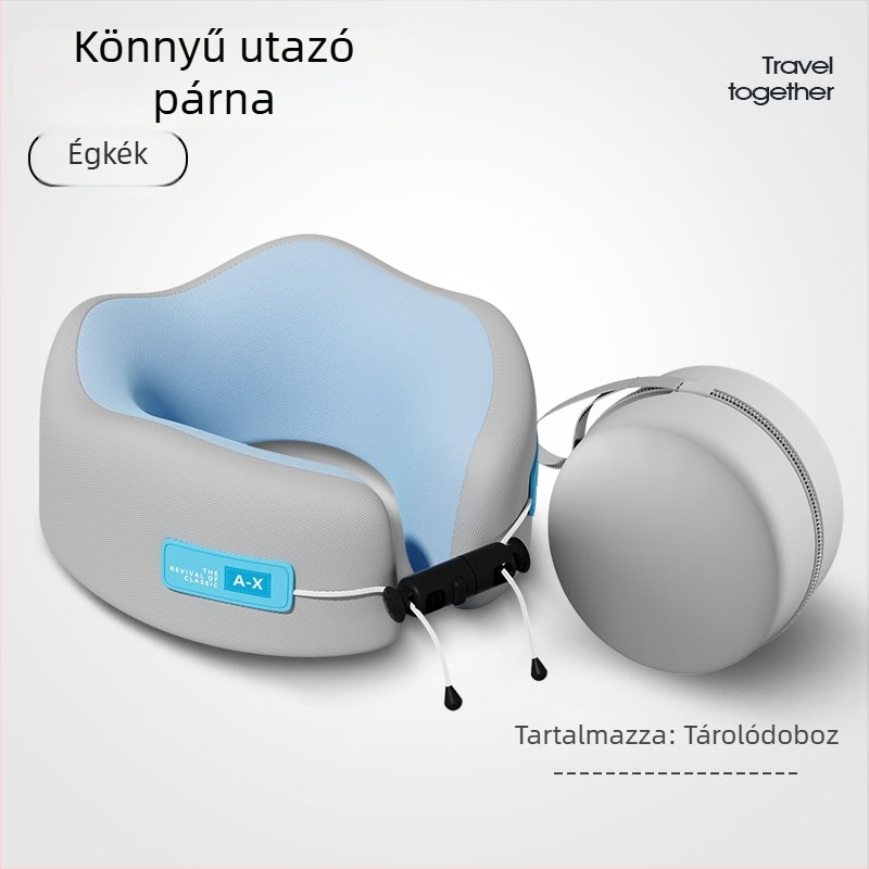 U-alakú utazó nyakpárna memóriahabból, lassú visszaalakulású, nyaktámasz