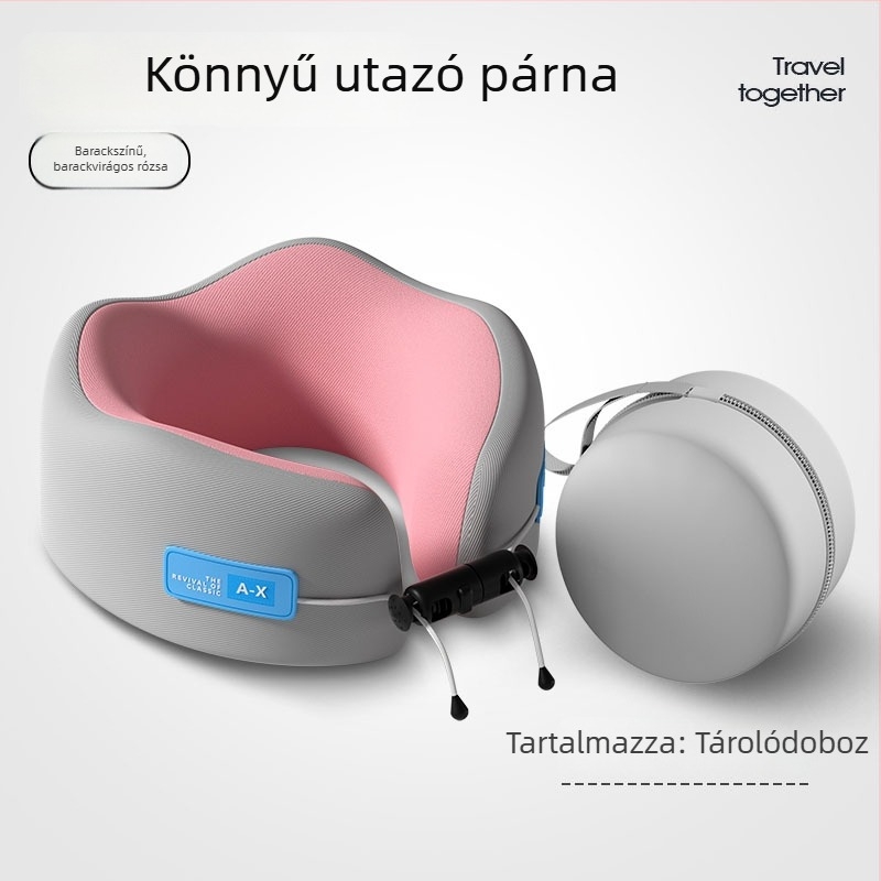 U-alakú utazó nyakpárna memóriahabból, lassú visszaalakulású, nyaktámasz