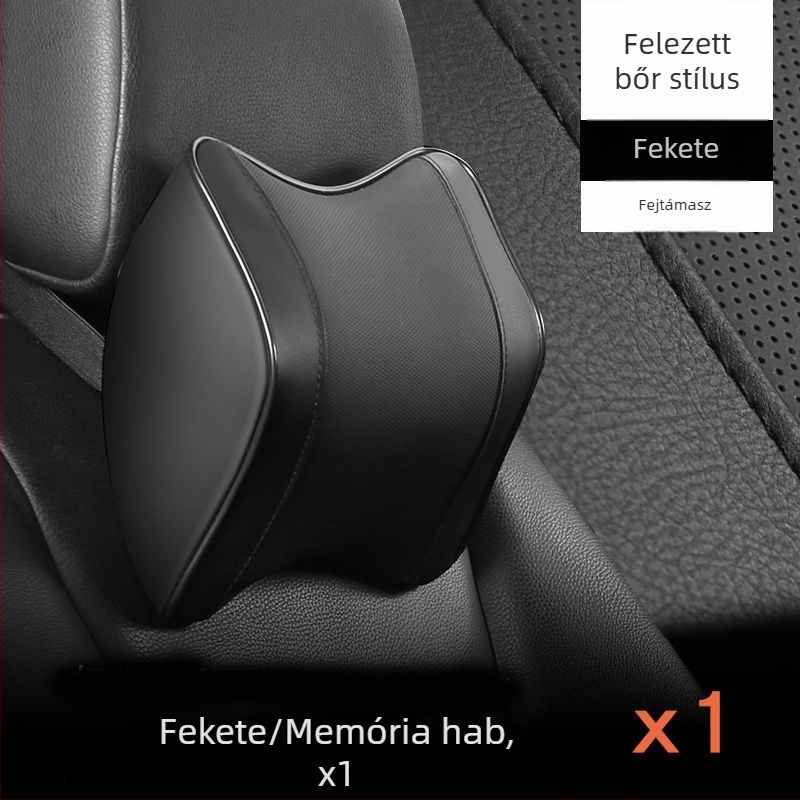 Memóriahabos autós fej- és deréktámasz — Műbőr, Minden évszakban használható, Általános autóhoz, Egyszerű stílus