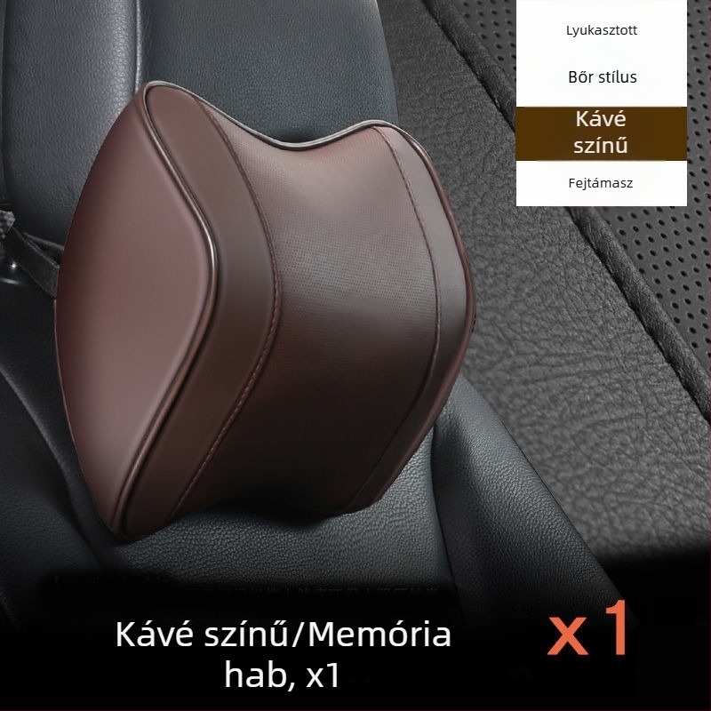 Memóriahabos autós fej- és deréktámasz — Műbőr, Minden évszakban használható, Általános autóhoz, Egyszerű stílus