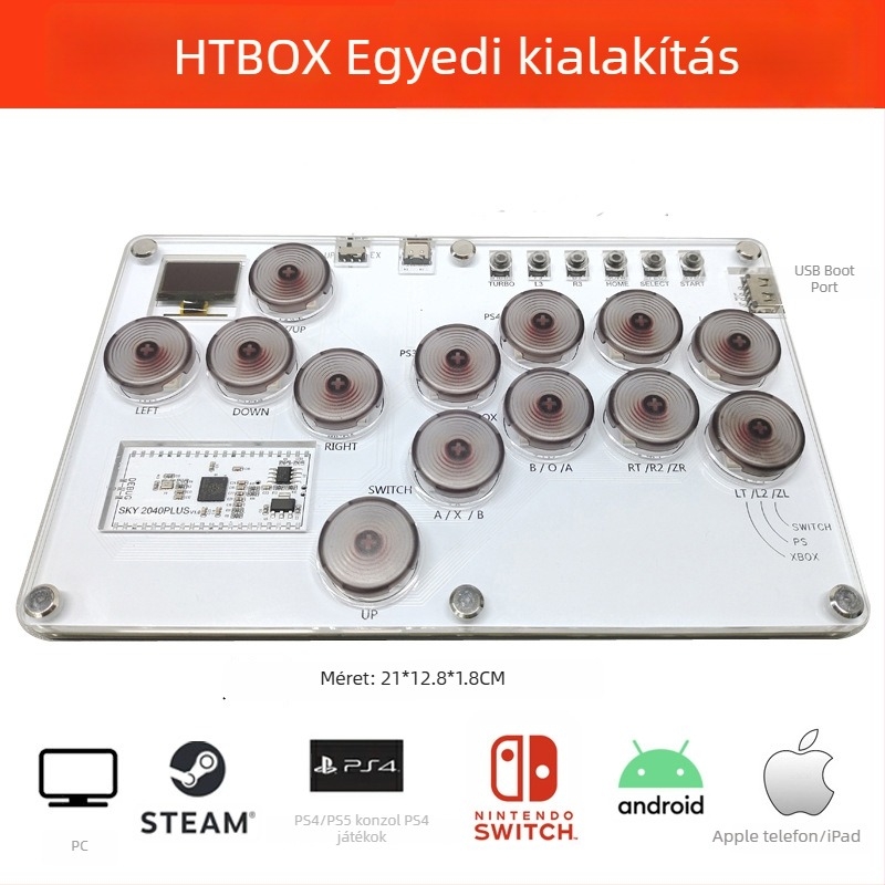 SKY2040 arcade harci billentyűzet – USB csatlakozás, akril szerkezet, SOCD támogatás