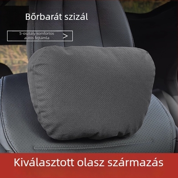 Autós fej- és deréktámasz párna — velúr bőr, töltet természetes rostokból, univerzális autó kompatibilitás, testreszabható, minden évszakban használható