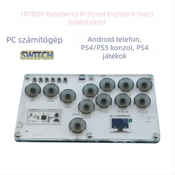 HITBOX harci billentyűzet USB arcade joystick — akril, nagy pontosság, kompatibilis Switch, PC, Android és PS4