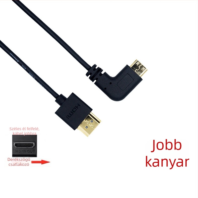 HDMI 2.1 8K vékony rugalmas kábel Micro HDMI‑ről standard HDMI‑re, 3 m, aranyozott csatlakozók