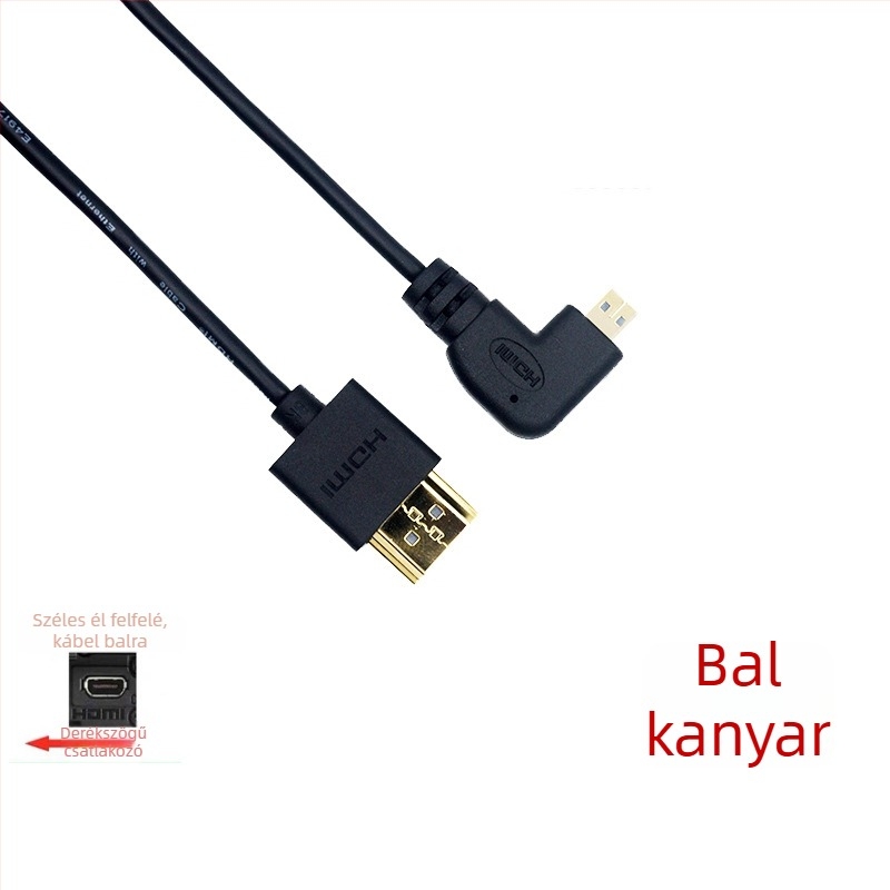 HDMI 2.1 8K vékony rugalmas kábel Micro HDMI‑ről standard HDMI‑re, 3 m, aranyozott csatlakozók