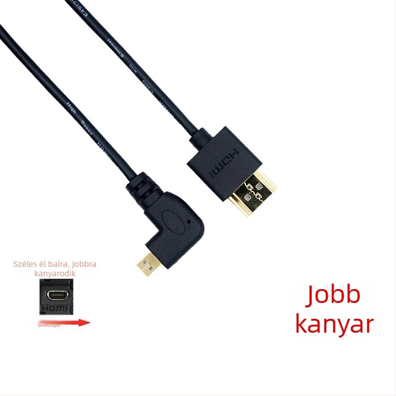 HDMI 2.1 8K vékony rugalmas kábel Micro HDMI‑ről standard HDMI‑re, 3 m, aranyozott csatlakozók