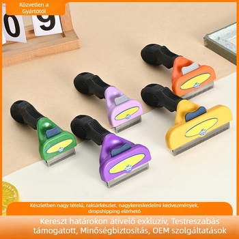 Rozsdamentes acélból készült kutya-gazdi fésű-kefe kombinált eszköz ápolásra és tisztításra