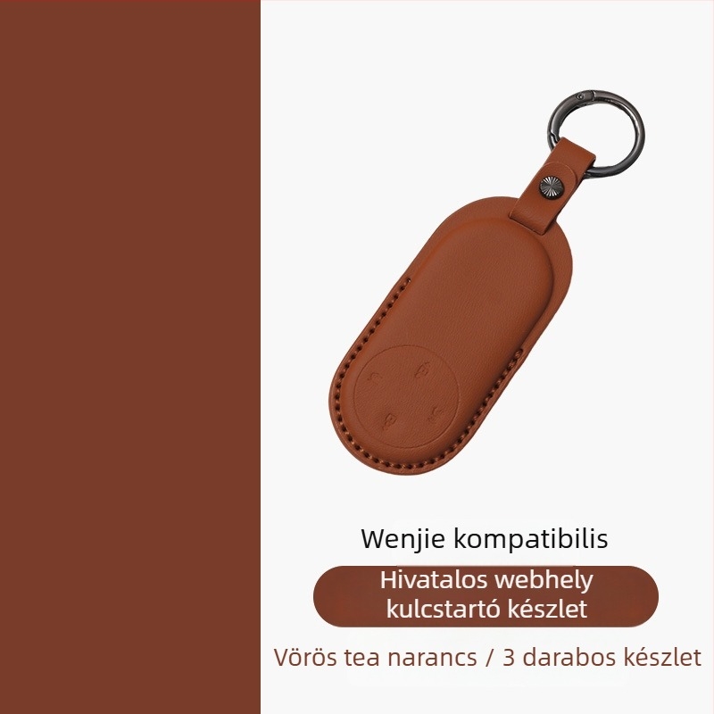 Kulcsfedél az AITO Huawei Qijie M9/M7/M5-höz — teljes védőhéj, bőr anyagú kivitel és kulcstartó