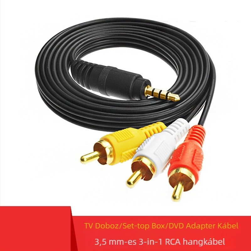 3,5 mm-es audio-kábel Lotus 3RCA-hoz digitális eszközökhöz