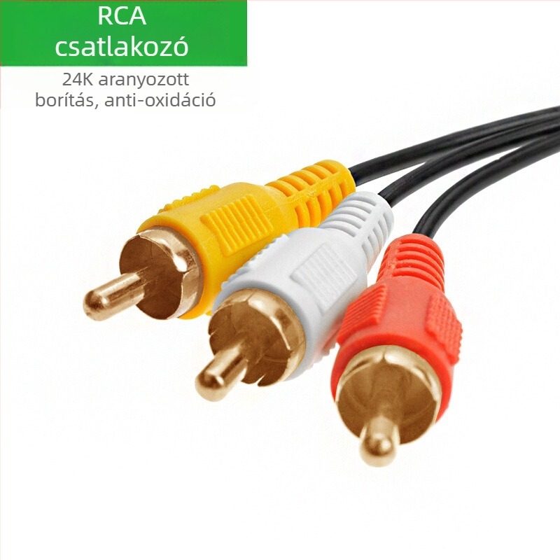 3,5 mm-es audio-kábel Lotus 3RCA-hoz digitális eszközökhöz
