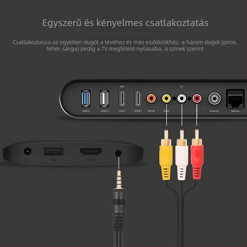 3,5 mm-es audio-kábel Lotus 3RCA-hoz digitális eszközökhöz