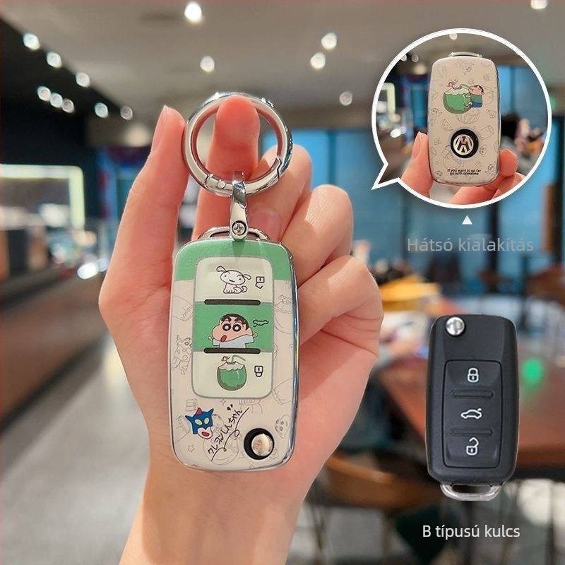 Volkswagen kulcstartó tok – TPU, rajzfilm stílus, testreszabható