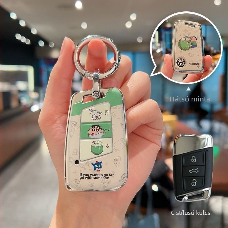 Volkswagen kulcstartó tok – TPU, rajzfilm stílus, testreszabható