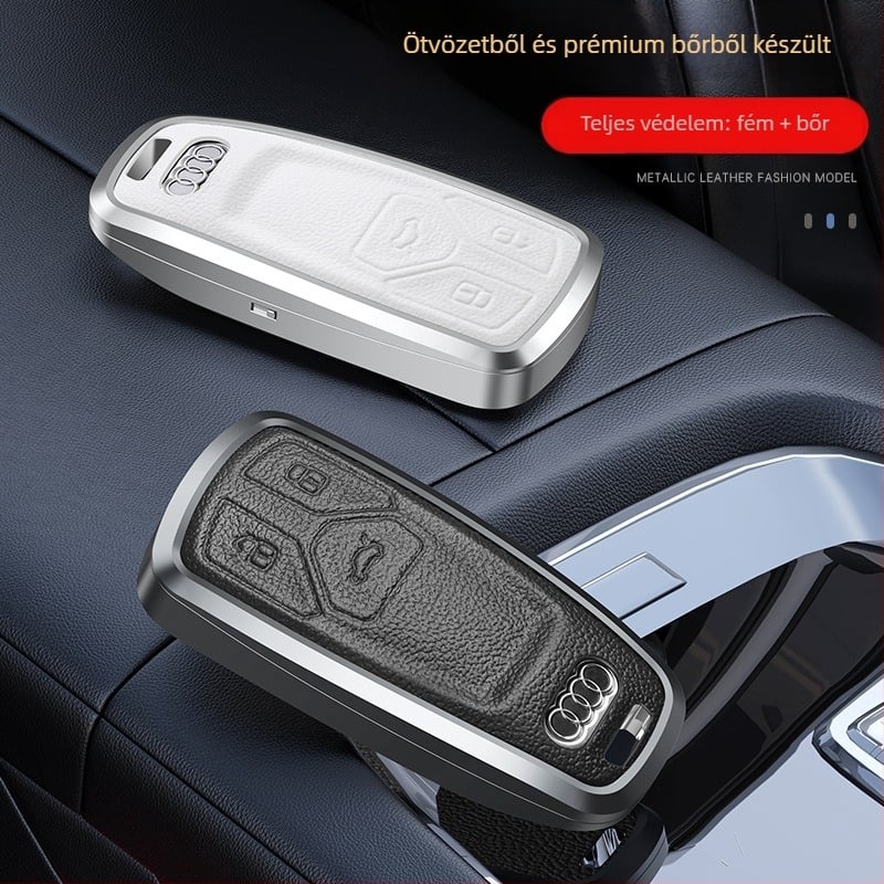 Audi alumínium ötvözet kulcstartó tok – üzleti stílus, kompatibilis A4L, Q5L, Q7, A4, A5