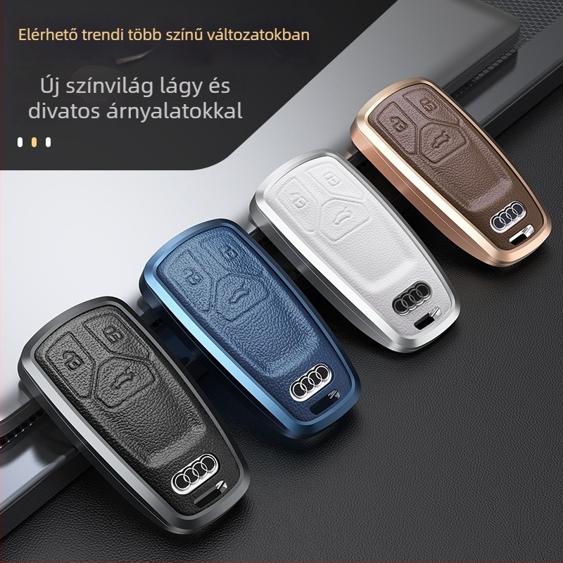 Audi alumínium ötvözet kulcstartó tok – üzleti stílus, kompatibilis A4L, Q5L, Q7, A4, A5