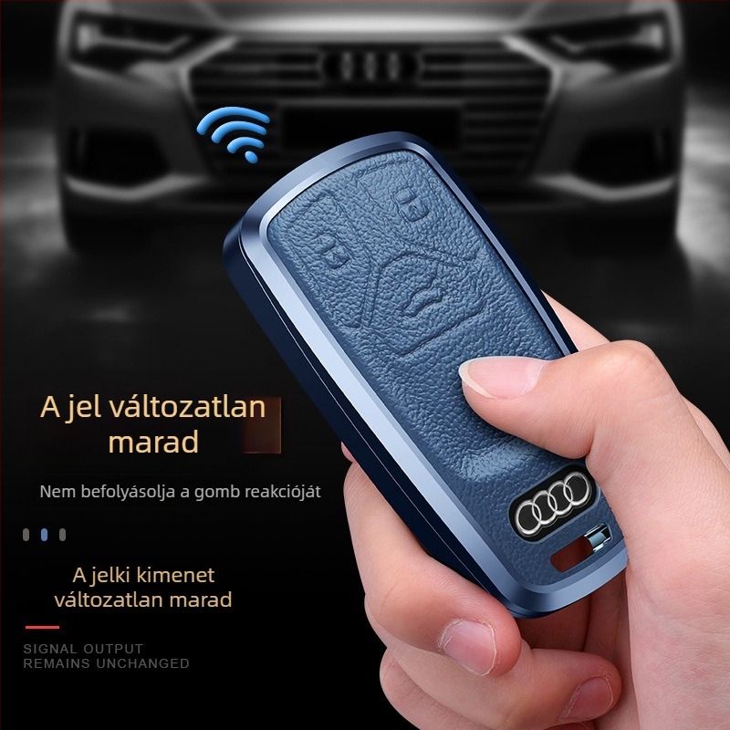 Audi alumínium ötvözet kulcstartó tok – üzleti stílus, kompatibilis A4L, Q5L, Q7, A4, A5