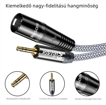 Rexon XLR kábel 3,5 mm-től XLR férfi csatlakozóig – kondenzátor mikrofonhoz és keverőhöz, rézmag, CCC tanúsítvány