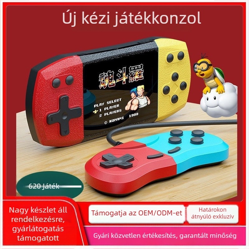 F1 Mini 620 hordozható konzol nagy kijelzővel, két játékos Contra arcade nosztalgia
