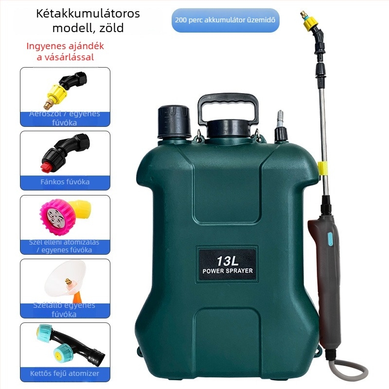 Vállon hordozható permetező, 20 L, HDPE, újratölthető, permetezéshez, fertőtlenítéshez és atomizáláshoz