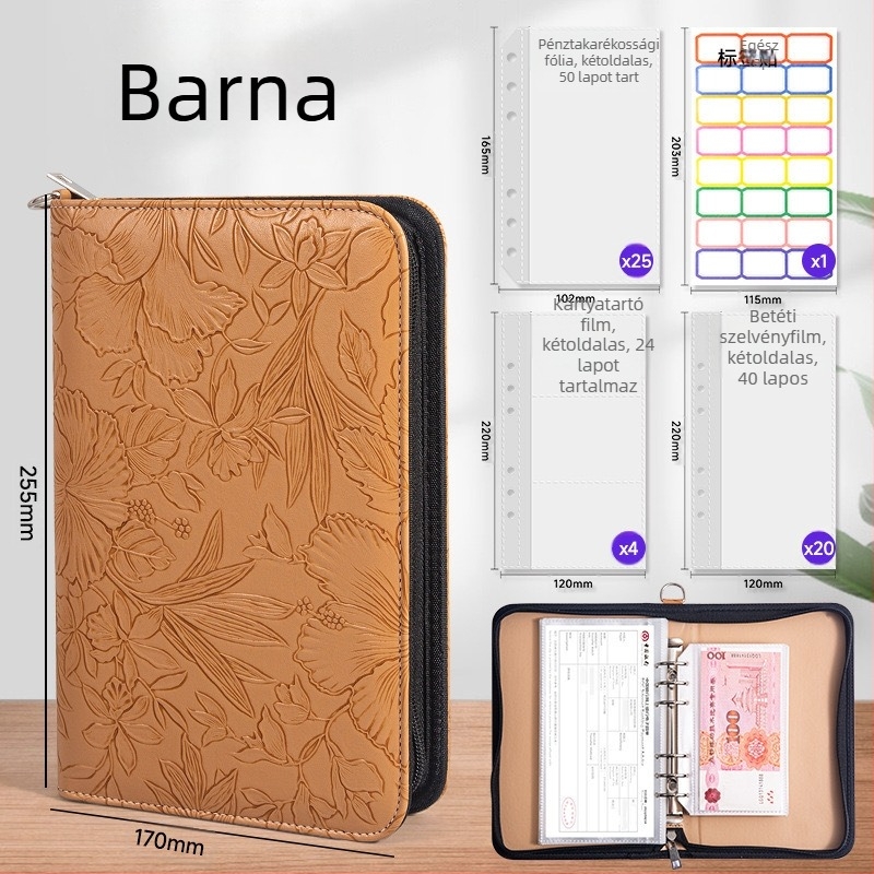 Passbook és készpénztároló táska — relief mintázat, PU anyag, Relief sorozat, Tongyi Culture