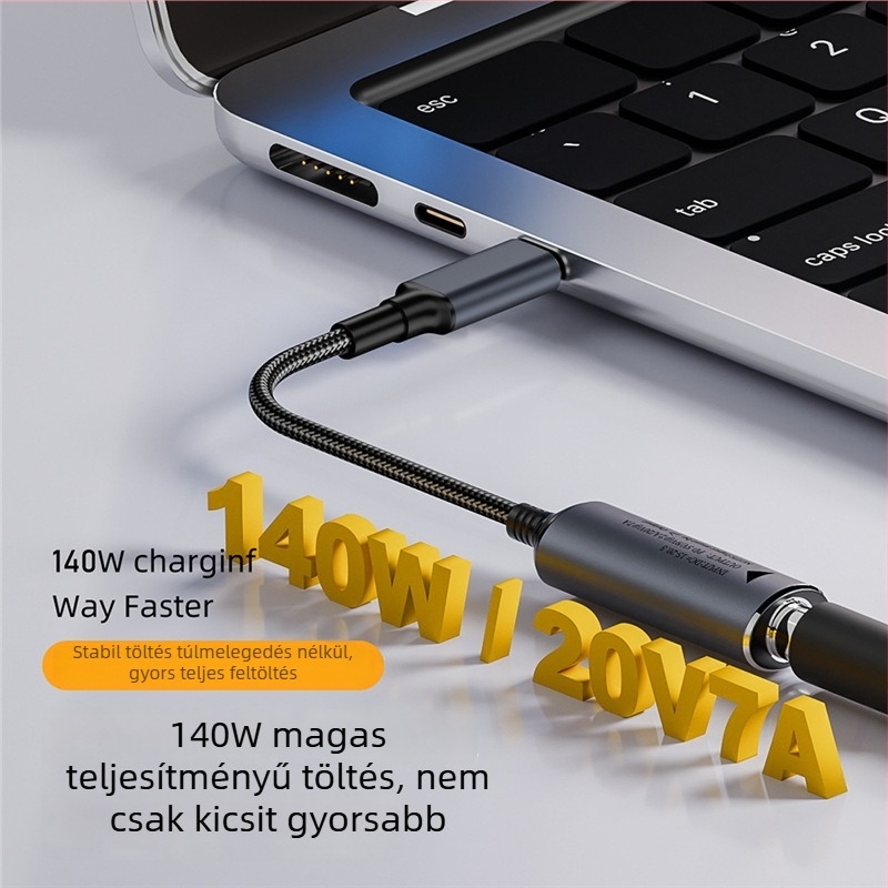 Type-C PD adapterkábél automatikus felismeréssel 5V/9V/20V bemenethez, PD kimenet akár 140W, 17 cm hosszú kábel