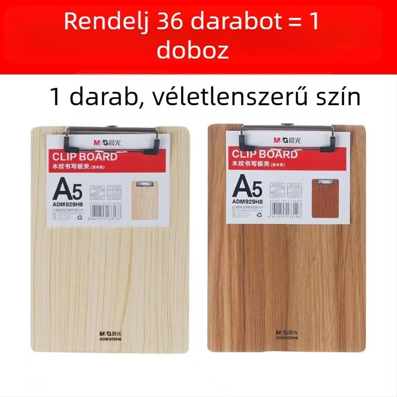 A4/A5 Tábla csipesz - fa textúra felület, Anyag: papír, Modell Adm929h7/Adm929h8, Márka M&G Morning Light