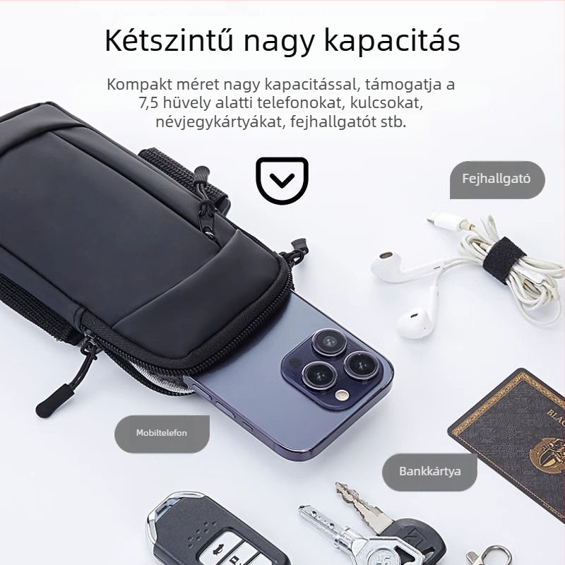 Telefontáska karra futáshoz - PU anyag, ultrakönnyű, lélegző, vízálló, nylon bélés