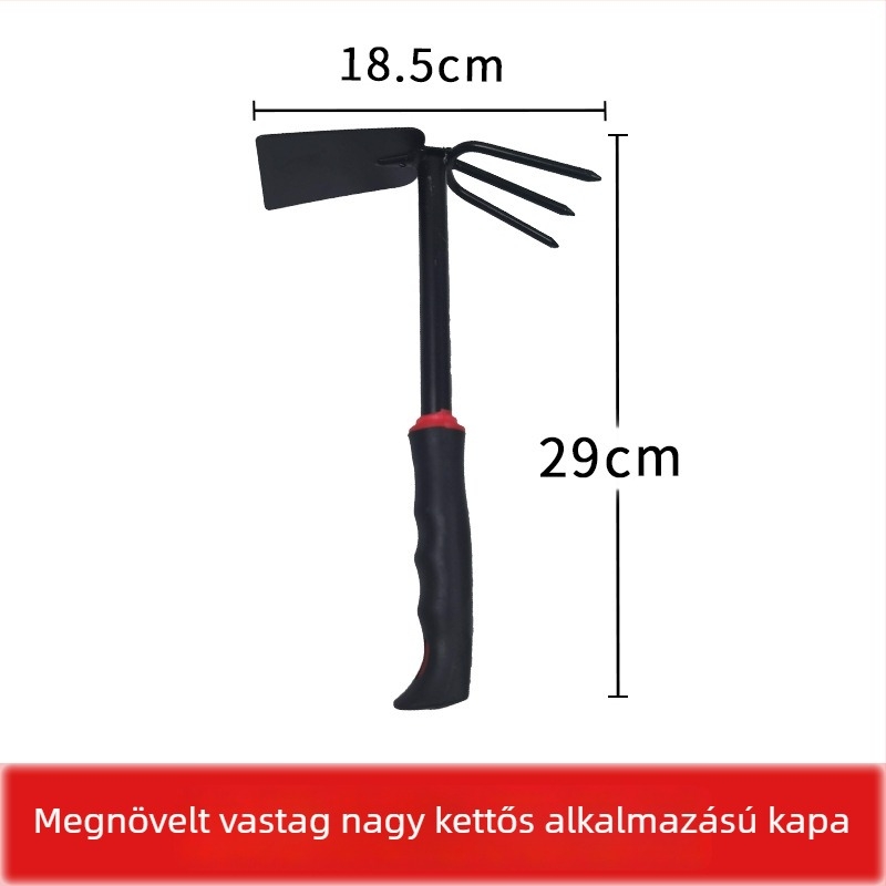 Kertészeti szerszámkészlet, három részes, vasból, virágok és zöldségek ültetésére, talaj lazítására és gyomirtására