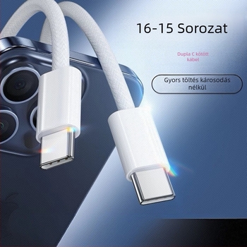 Szövött USB-C gyors töltőkábel iPhone 15/16-höz, PD30W