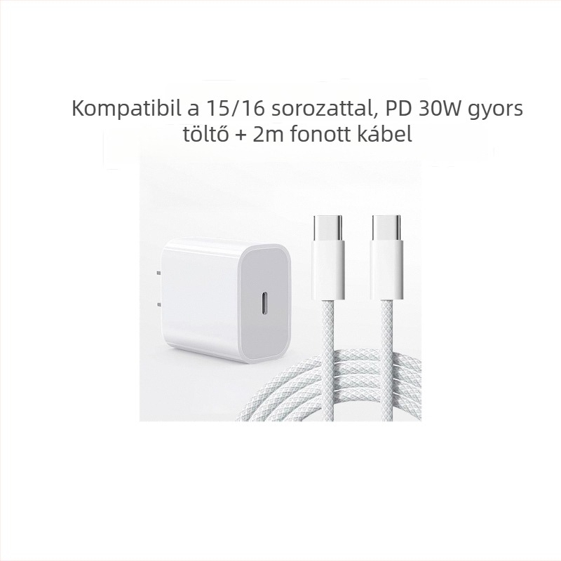 Szövött USB-C gyors töltőkábel iPhone 15/16-höz, PD30W