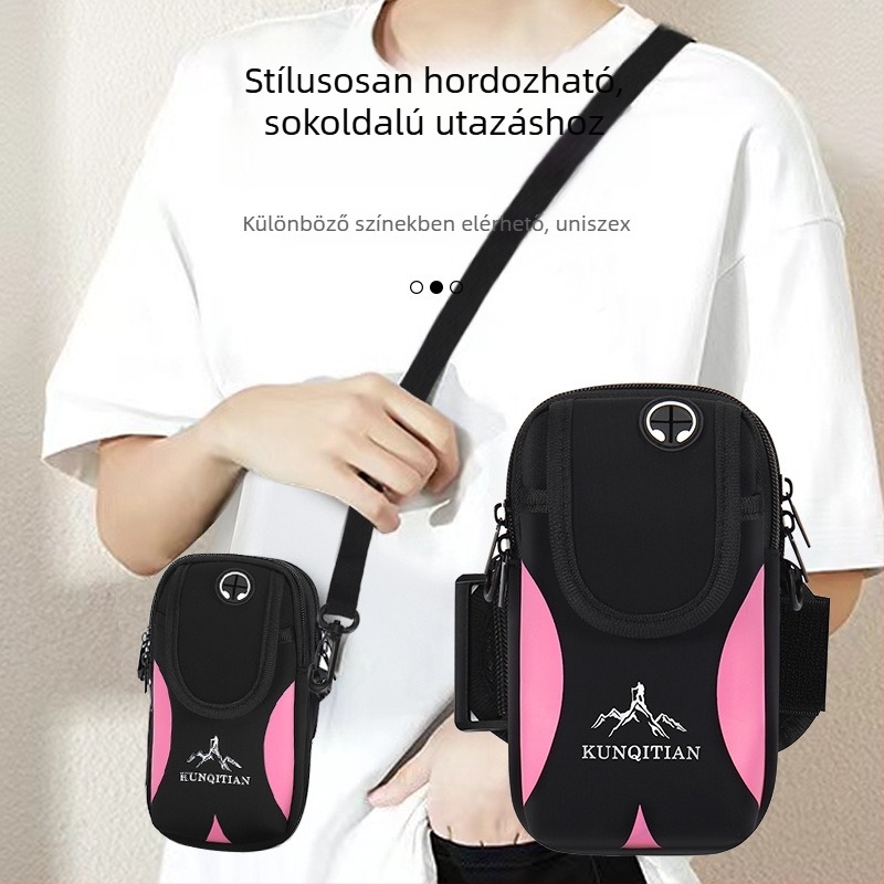 Kültéri karra szerelhető sporttáska, poliészterből, uniszex, éjjeli fényvisszaverő biztonság