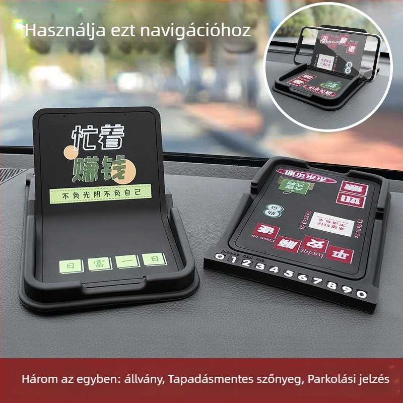 Autótelefon-tartó gravitációs rögzítéssel – univerzális, műszerfal-kompatibilis, nem újratölthető, Bosivpwssy