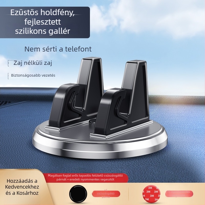 Autótelefon-tartó – Univerzális műszerfalra, ragasztásos szerelés, vákuumos szívócsésze, Yaffir