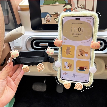 Wuling Hongguang Mini autótelefon-tartó — csattantós rögzítés a légkimenethez, karikatúrás macaron dizájn, nem tölthető