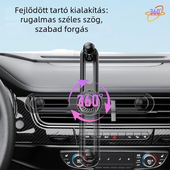 Autós telefontartó a szellőzőbe, snap-on rögzítés, univerzális illeszkedés, fix hosszabbító kar navigációhoz